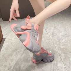 Chunky Mesh Platform Sneakers