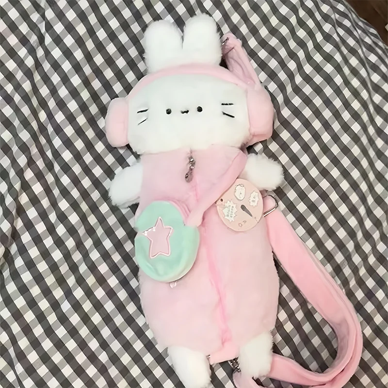 Kawaii Plush Headphone Cat Sling Bag