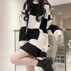 Plaid Korean Style Sweater