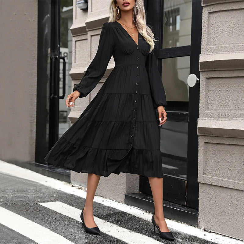 Dresses For Women Autumn Winter Fashionable New Casual Dress Lady Elegant Ladies Sexy Vintage The Split Vestidos  Mujer платье