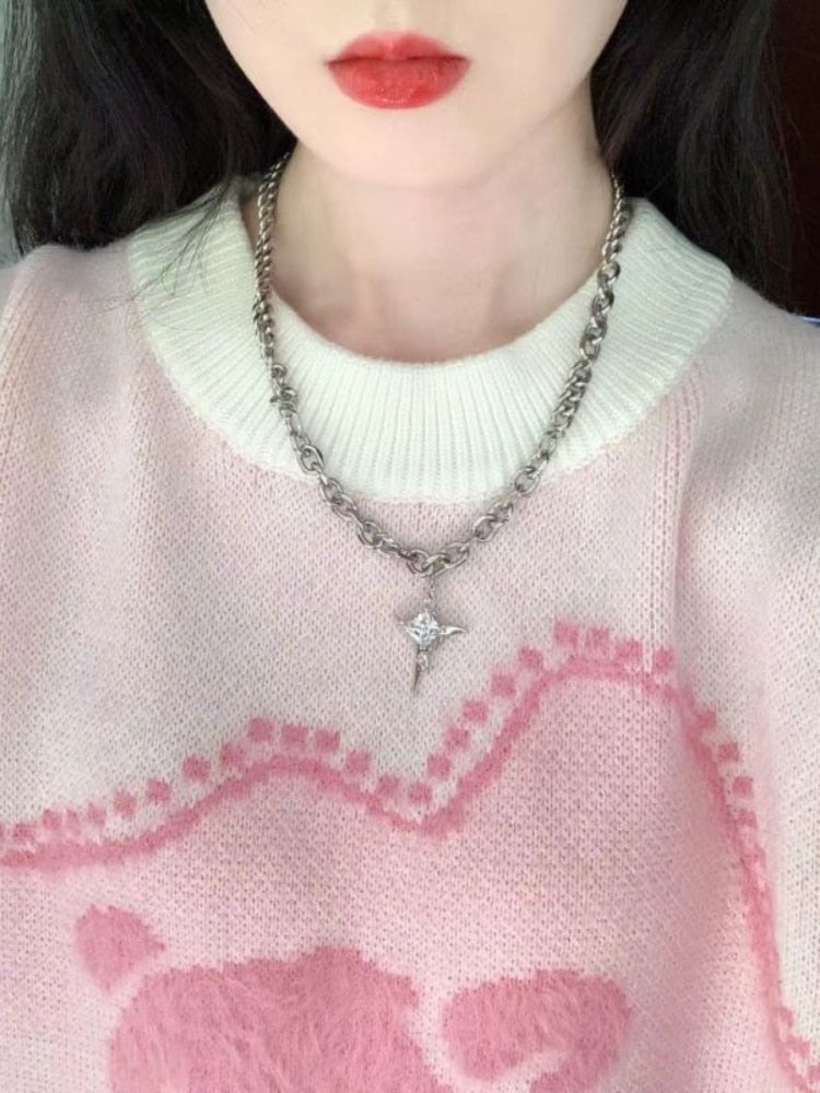Kawaii Pink Bear Sweater