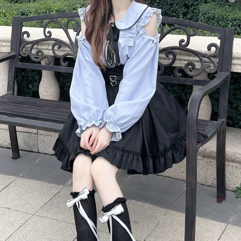 Pastel Gothic Lolita Outfit Set - Shirt & Skirt