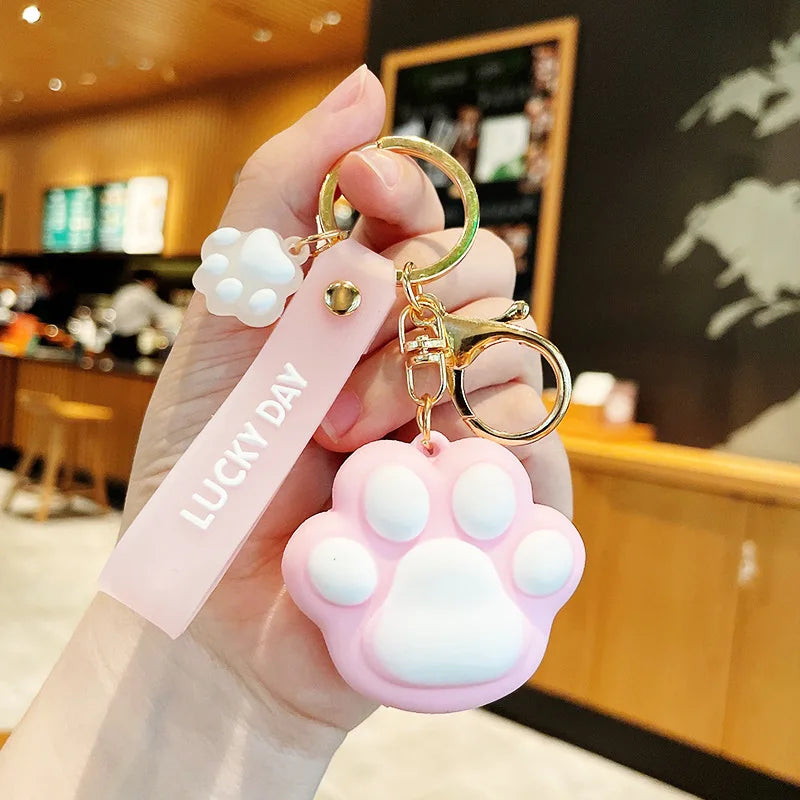 Kawaii Cat Paw Keychain
