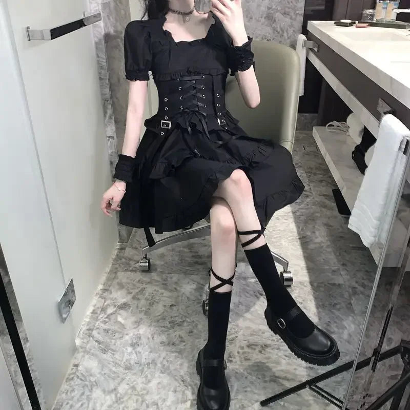Harajuku Goth Lolita Mini Dress