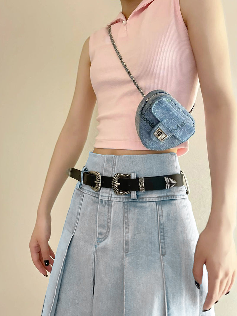 Knee-length Denim Skirt