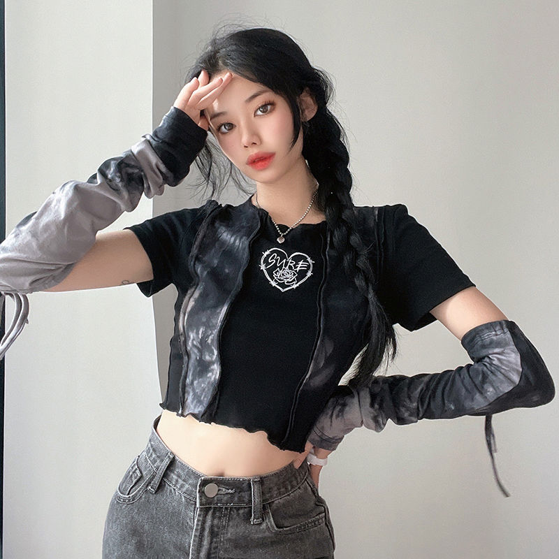 Gothic Y2K Top & Arm Warmers