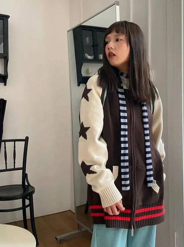 Y2K Knitted Zip Hoodie