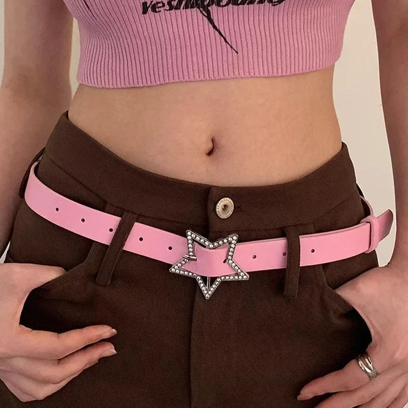 Y2K Sparkling Star Buckle Belt