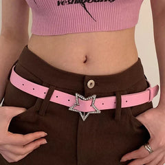 Y2K Sparkling Star Buckle Belt
