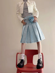 Knee-length Denim Skirt