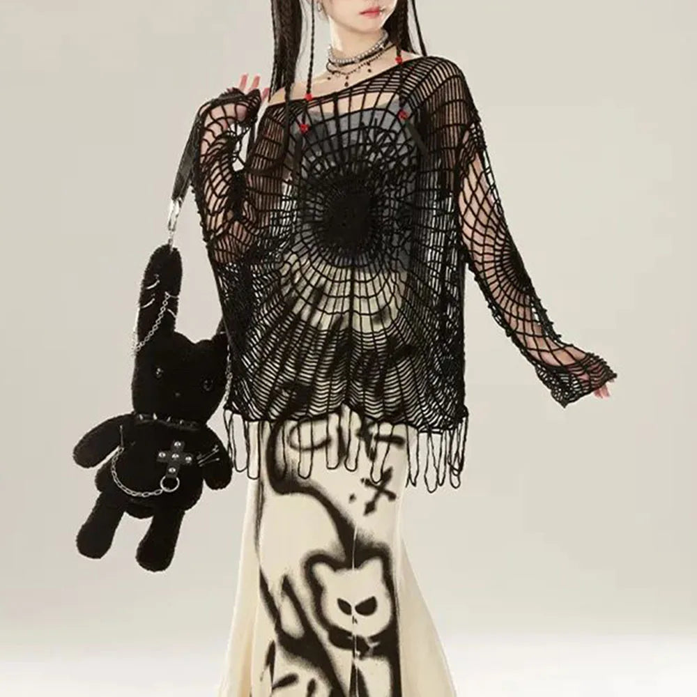 Y2K Spider Web Top
