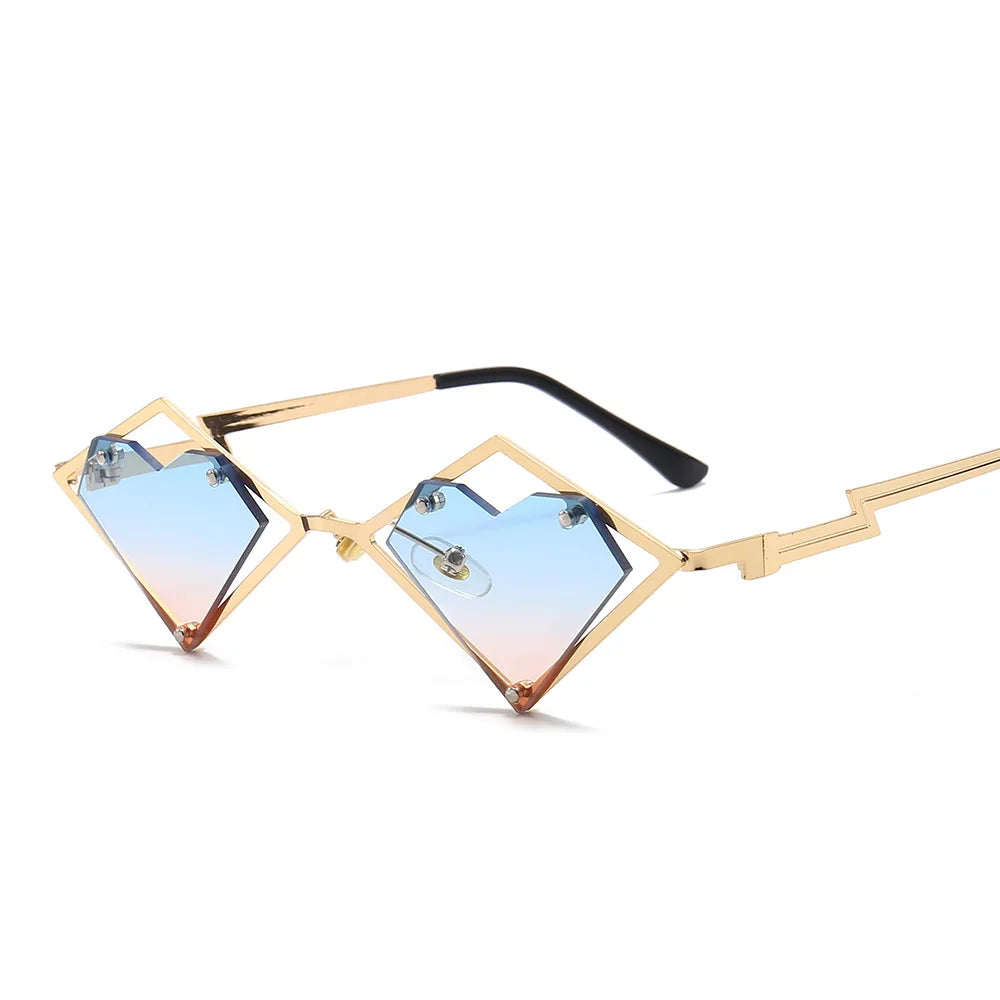 Heart Shaped RImless Sunglasses