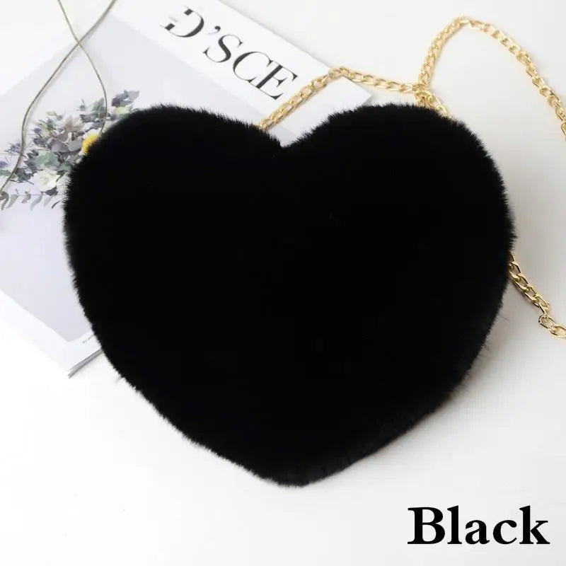 Kawaii Heart Plush Shoulder Bag