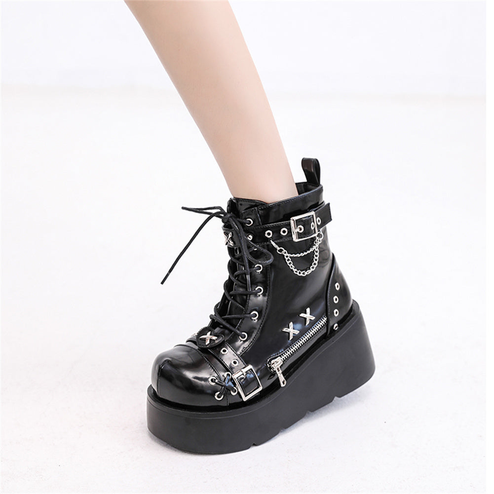 Gothic Platform Ankle Boots