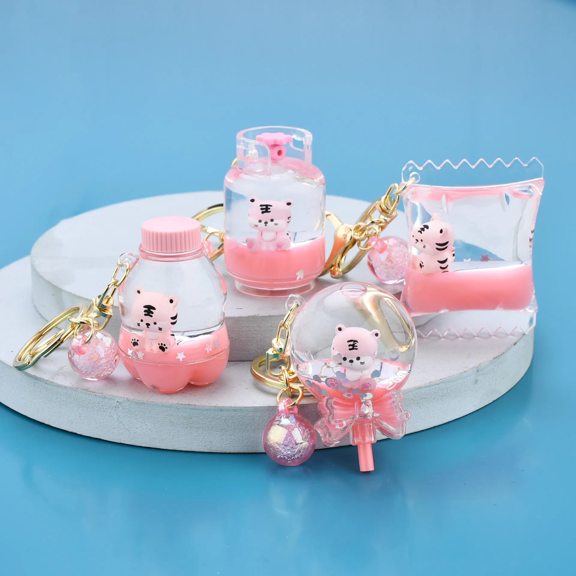 Cartoon Bottle Tiger Keychains