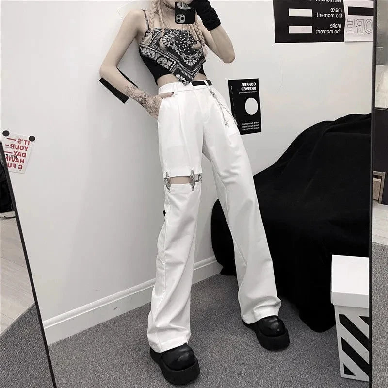 Harajuku Goth Pants With Chain