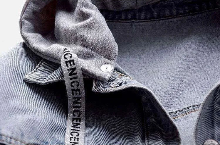 Loose Hooded Denim Jacket