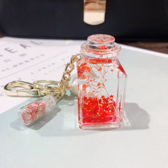 Aesthetic Flower Bottle Keychain