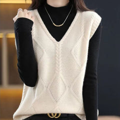 Loose V-neck Sweater Vest