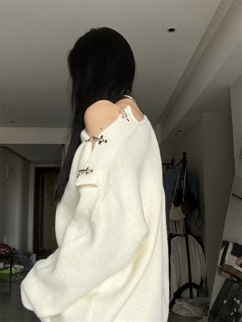 Off Shoulder Korean Y2K Sweater