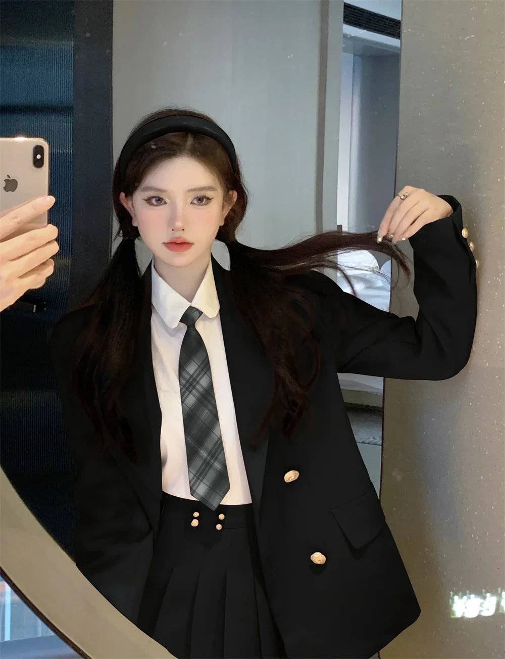 Kawaii School Uniform Outfit Set- Blazer, Shirt & Mini Skirt