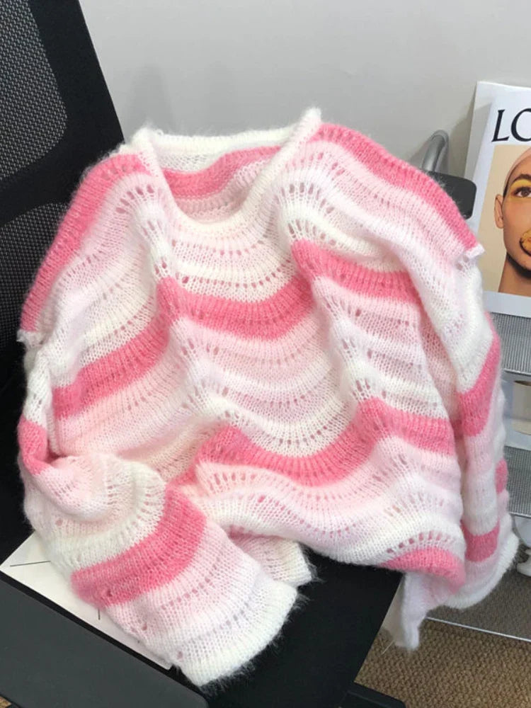Vintage Harajuku Striped Sweater