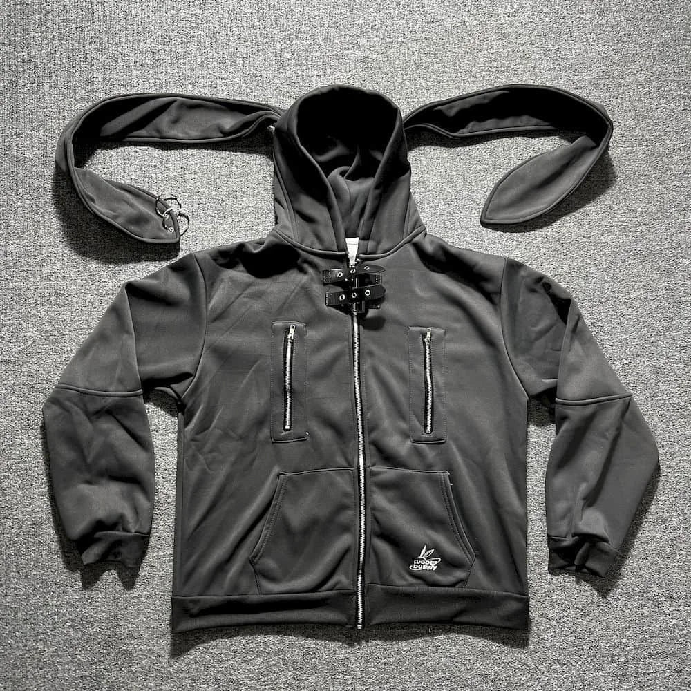 Harajuku Bunny Ears Zip Hoodie
