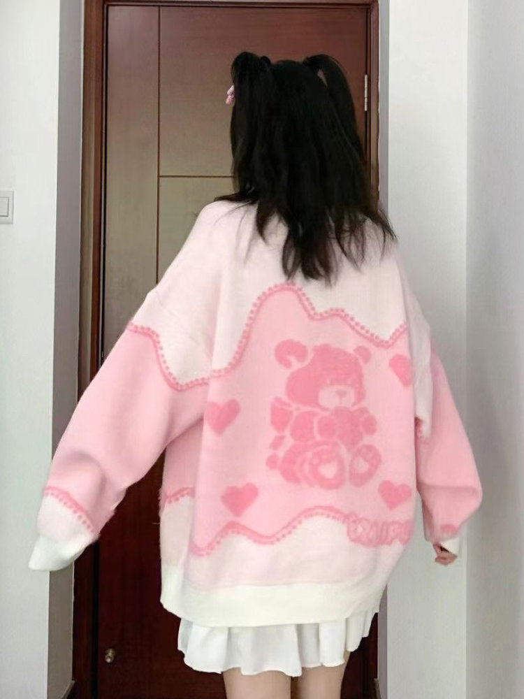 Kawaii Pink Bear Sweater