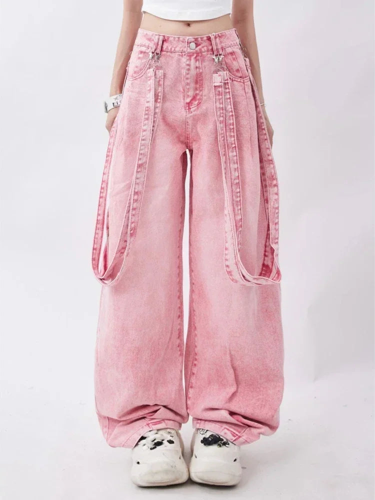 Pink Y2K Cargo Jeans