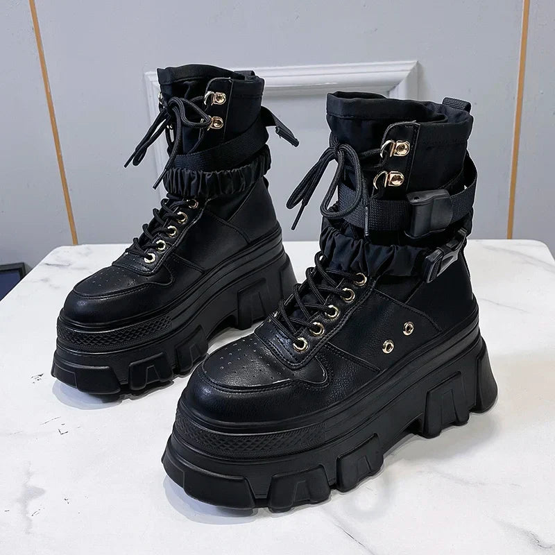 Punk Platform Motorcycle Boots