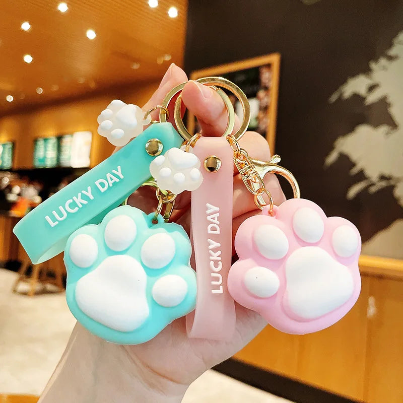 Kawaii Cat Paw Keychain