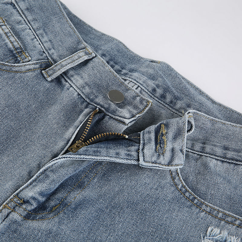 Ripped Straight Jeans