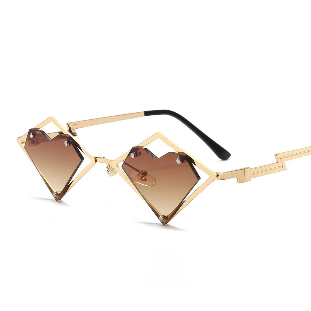 Heart Shaped RImless Sunglasses