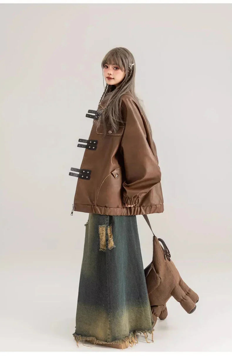 Vintage Oversized Leather Jacket