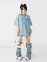 Acubi Blue Denim Leg Warmers