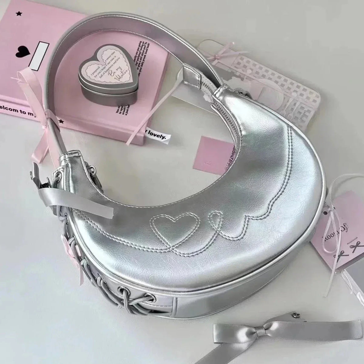 Cute Lolita Silver Bag