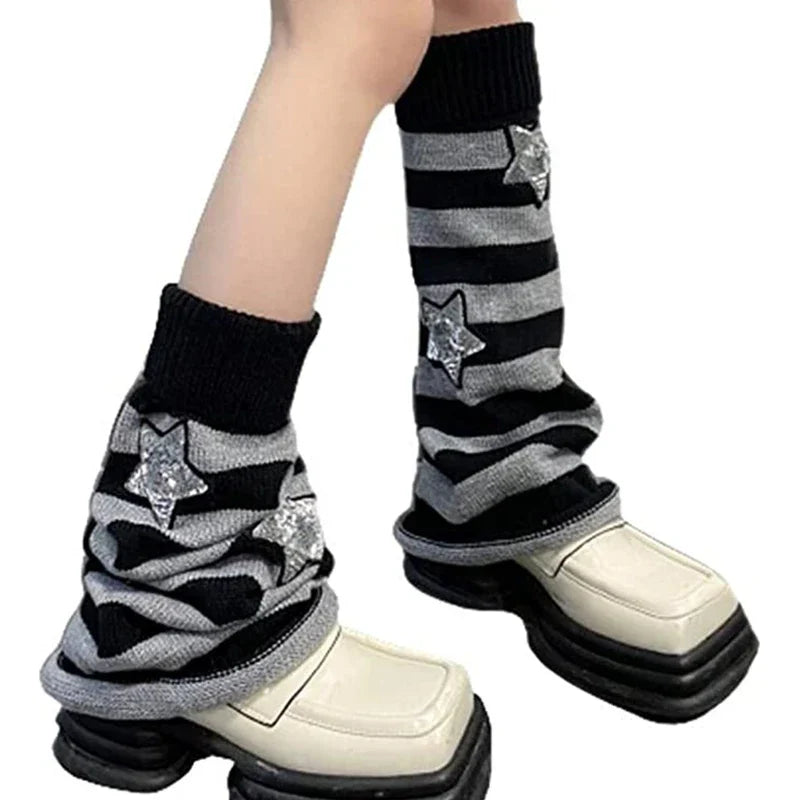 Y2K Striped Leg Warmers