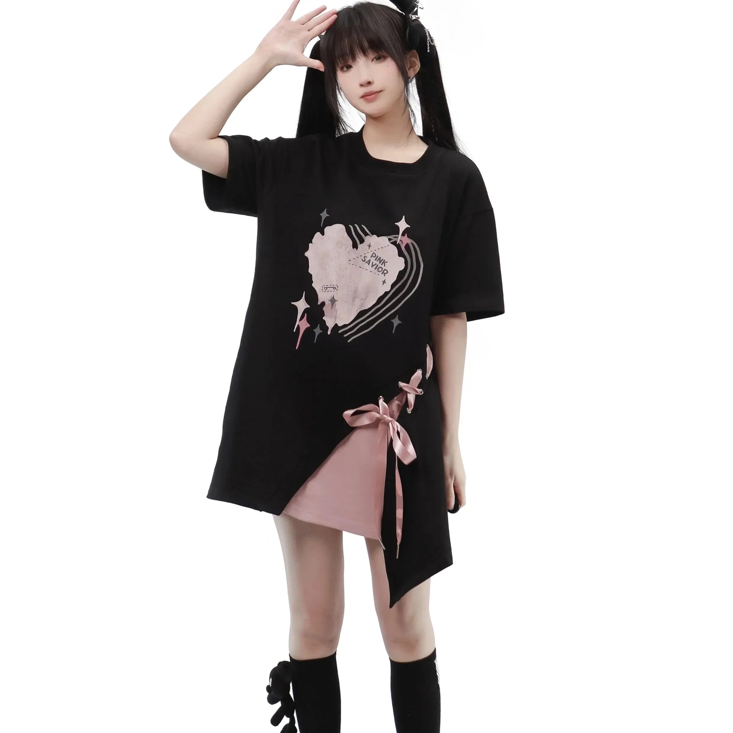 Pastel Gothic Japanese Outfit Set - Shorts, Pants & Tops