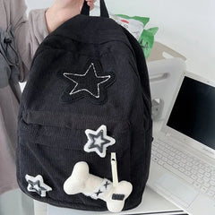 Y2K Corduroy Preppy Backpack