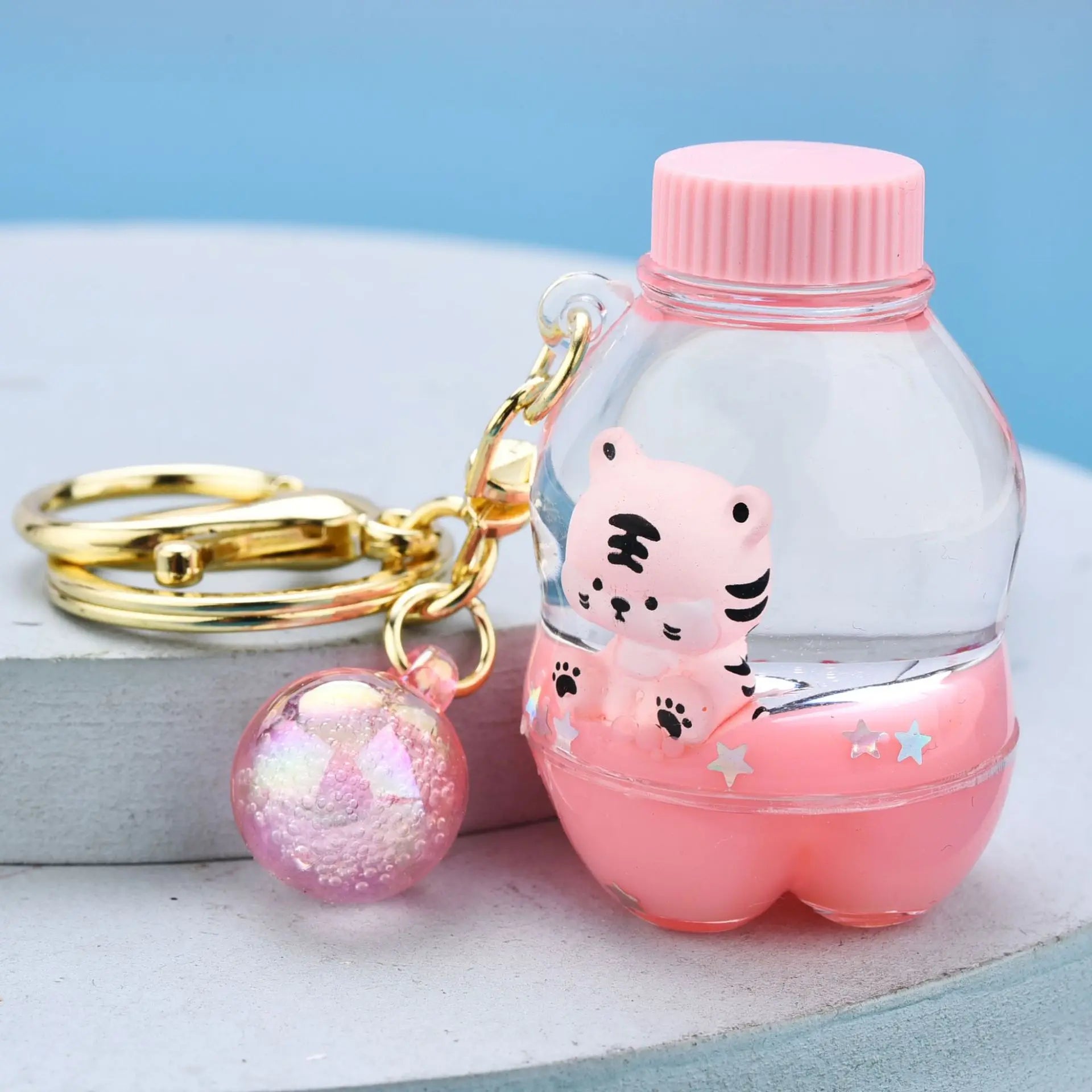 Cartoon Bottle Tiger Keychains