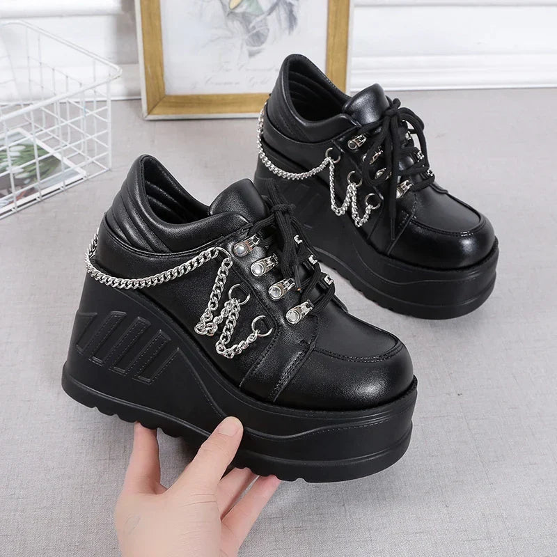 Punk Gothic Shoes with Chain