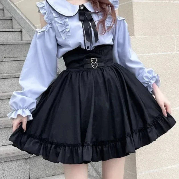 Pastel Gothic Lolita Outfit Set - Shirt & Skirt