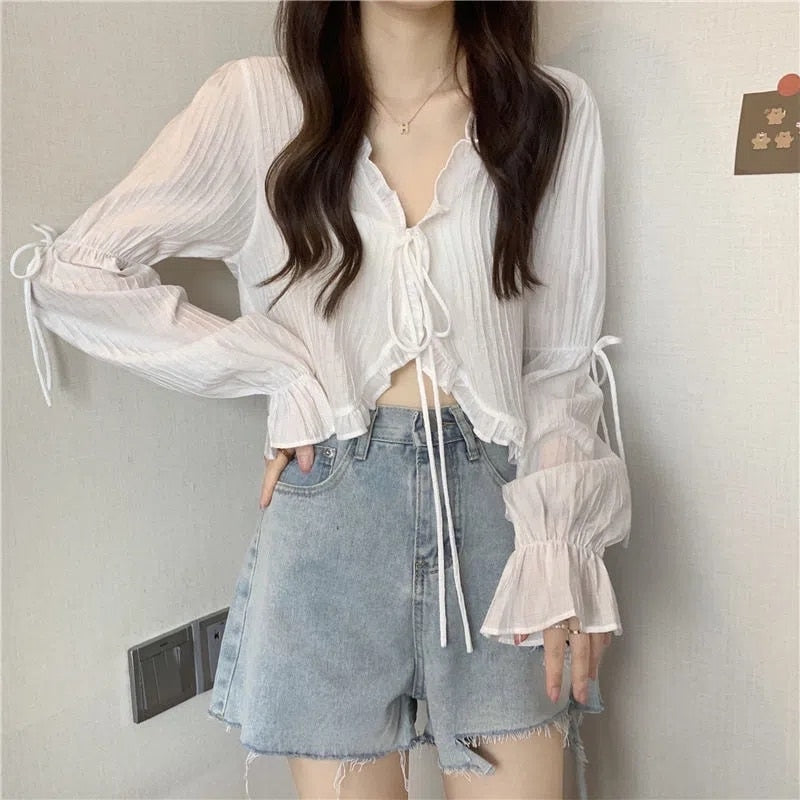 Sweet Ruffle Lace Blouse