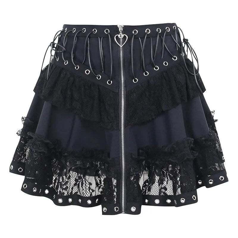 Vintage Zipper Gothic Skirt