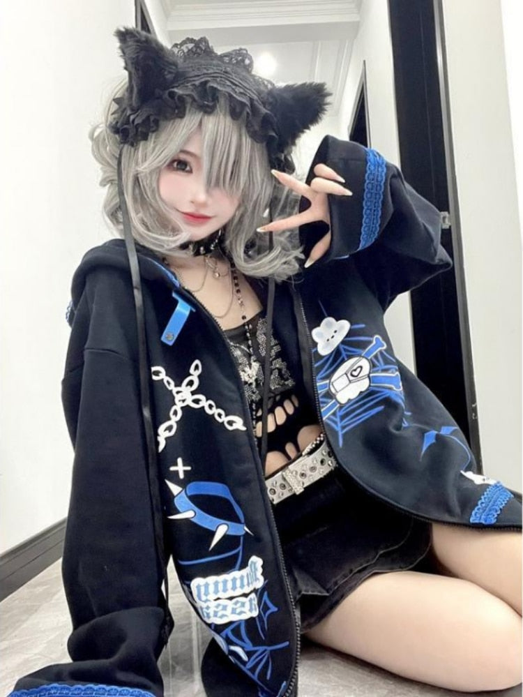 Harajuku Y2K Hoodie with Rabbit Ears