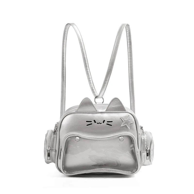 Y2K Preppy Style Cat Backpack