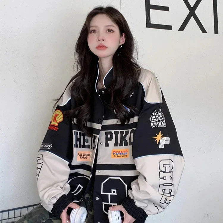 Y2K Oversized Racer Jacket