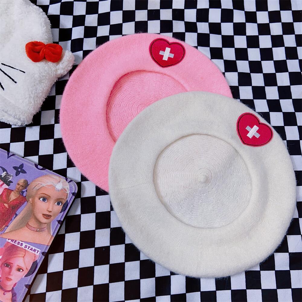 Harajuku Y2K Pink Heart Beret