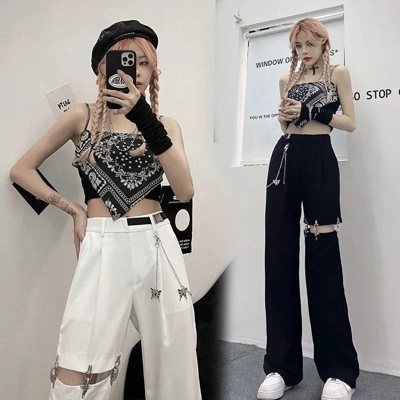 Harajuku Goth Pants With Chain