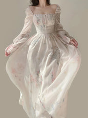 Elegant Floral Chiffon Dress